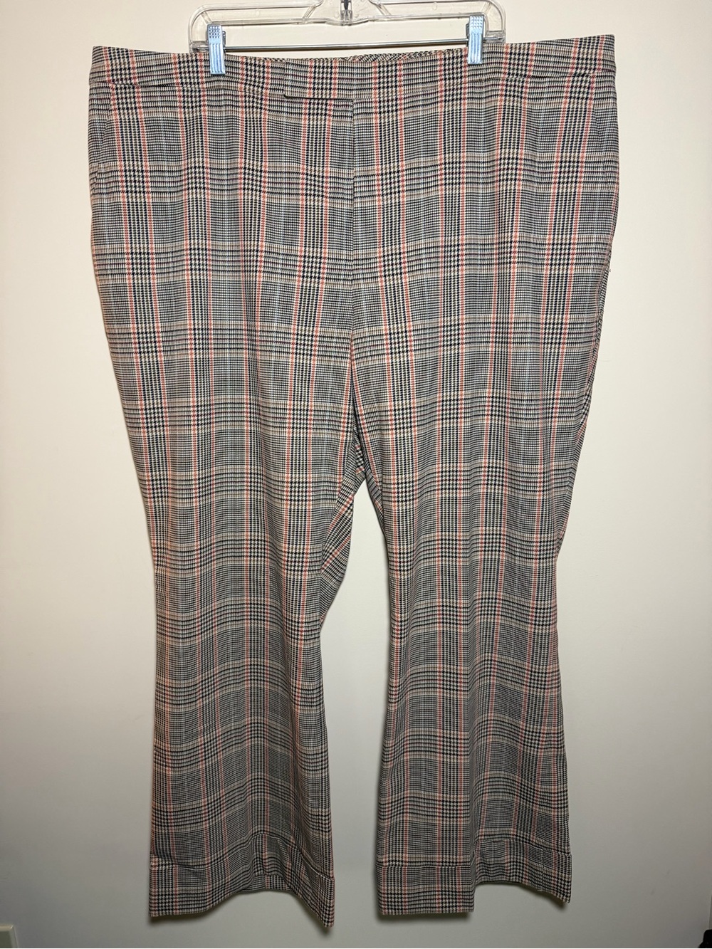 Lauren Ralph Lauren Plaid Dress Pants 22W Womens Stretch Career Wide Leg